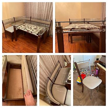 Mətbəx masası dəsti,220azn. stol, künc divan və 2 ədəd stul. Ünvan
