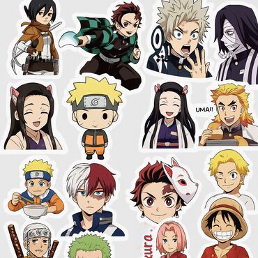 Марки: Yeni Anime Sticker Pack🎌✨ - Sevdiyin Anime qəhrəmanları Stiker