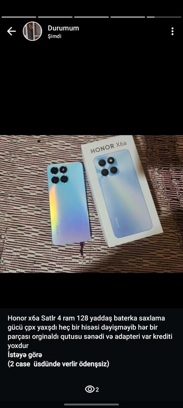 lenkeran samovar: Honor 6A, 128 GB, rəng - Mavi, Düyməli, Barmaq izi, İki sim kartlı