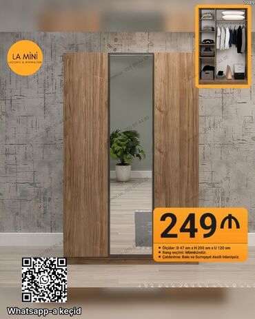 Ev üçün digər mebel: Açılan, 3 qapılı Düz dolab, Qarderob, paltar dolabı