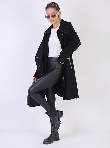 Пальто: Пальто, Классика, Осень-весна, Твид, По колено, На молнии, L — 1