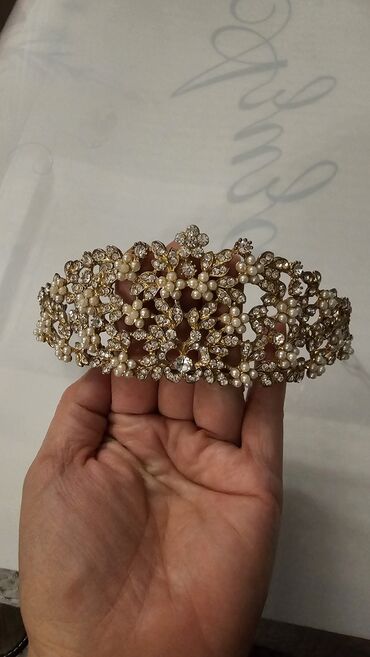 Аксессуары для волос: Аксессуар для волос, Диадема, Женские, Материал: Стразы — 4