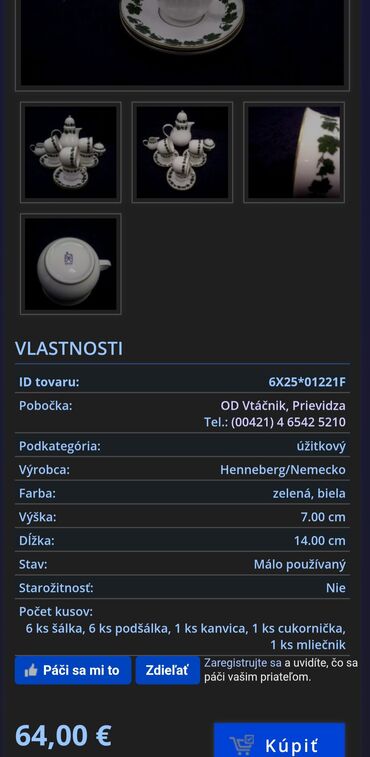 Ostali antikviteti: Servis za kafu 1977g+ Graf von Henneberg Nemacka. Servis je perfektan na lalafo.rs — 4 Ostali antikviteti: Servis za kafu 1977g+ Graf von Henneberg Nemacka. Servis je perfektan — 4