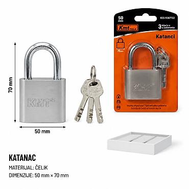 KMT Brava 9367722 – čelični katanac 50 mm - Namena: praktičan