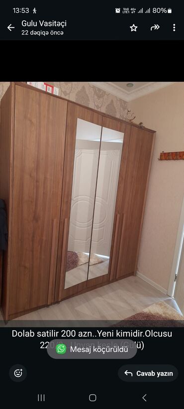 Yataq otağı dəstləri: İşlənmiş, Açılan, 4 qapılı Düz dolab