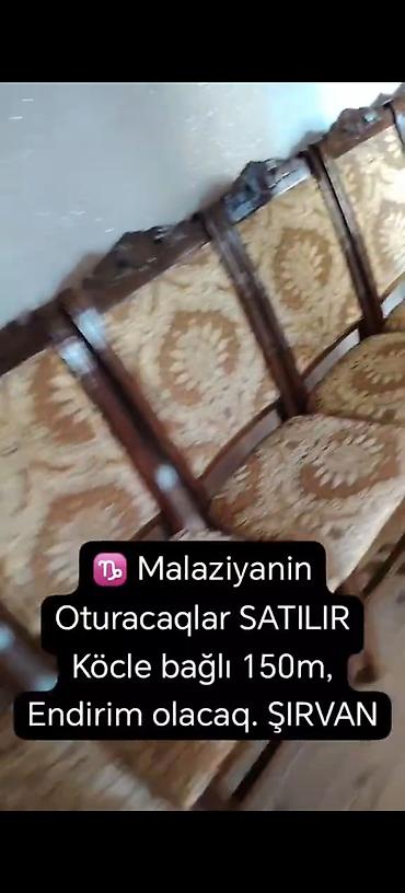 mebeller qiymetleri ile: - Taxta karkaslı, klassik üslubda 6 ədəd yemək otağı stulu - Qəhvəyi — 3