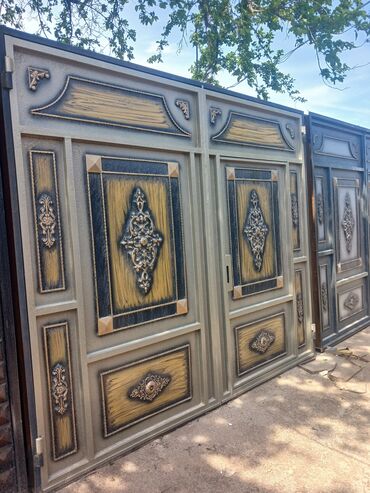 Həyət darvazaları: Dəmir Həyət darvazası, Yana açılan, Mexaniki, Qapı ilə, rəng - Qara — 17