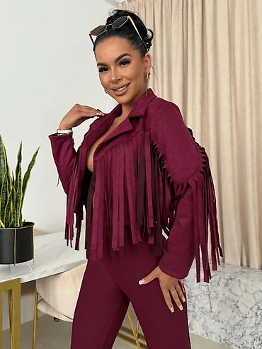 somot pantalone zenske: Jakna od velura sa resama 🌸 ✨ Efektan model koji svaki outfit čini — 5