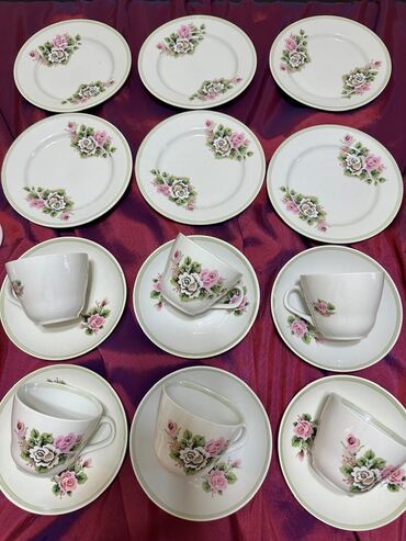 фарфор бишкек: Новый чайный сервиз с нежными цветами на 6 персон