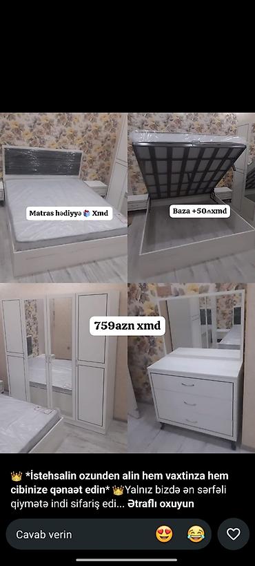 Yataq otağı mebel dəsti – ağ rəngdə, sadə və zərif dizayn. Dəst lalafo.az -da Yataq otağı mebel dəsti – ağ rəngdə, sadə və zərif dizayn. Dəst
