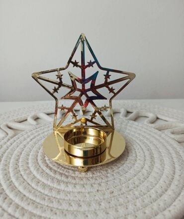kristalne sveće: Candlestick, color - Gold, New