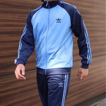 Спортивные костюмы: Мужской спортивный костюм, 7XL (EU 54), Adidas, Новый, цвет - Голубой