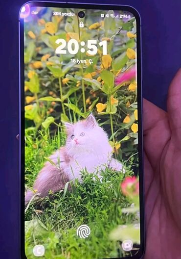 xacmazda ucuz telfonlar: Samsung Galaxy A55, 128 GB, rəng - Göy, Barmaq izi, İki sim kartlı