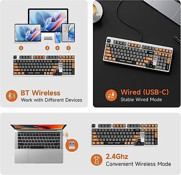 logitech superlight: Клавиатура, Механическая, Bluetooth, Проводное подключение, Размер: 100% — 6