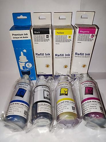 epson a3 printer: EPSON Inkjet printerlər üçün doldurma mürəkkəbi (C, K, Y, M) Dəst — 4