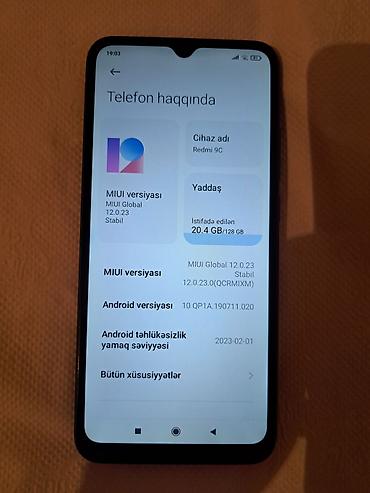xiomi 9c: Redmi 9C, 128 GB, rəng - Mavi, Barmaq izi — 2