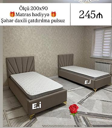 Çarpayılar: Yeni, Təknəfərlik çarpayı, Matras ilə, Siyirməsiz — 1