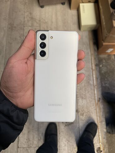 xiaomi бу: Samsung Galaxy S21 5G, Колдонулган, 256 ГБ, түсү - Ак, 1 SIM