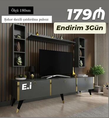 Dolablar: Tv stend tv alti sifarisle hazırlanır. ⚜️Rəng ve olcu seçimi var