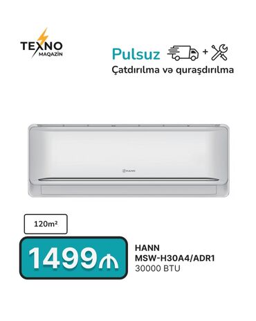 telfon 100: Kondisioner 100-dən çox kv. m, Split sistem, Pulsuz quraşdırılma