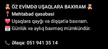 çin dili kursları: Uşaqlara baxım xidməti - Məkan: Mehtabad qəsəbəsi, öz evimdə - — 2