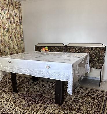 study table: Столовый комплект: прямоугольный обеденный стол + две мягкие скамьи и — 2