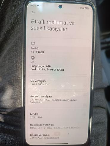 Mobil telefonlar: Xiaomi rəng - Göy, 
 İki sim kartlı — 2