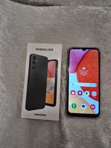 дешевые телефоны: Samsung Galaxy A14, Колдонулган, 64 ГБ, түсү - Кара, 2 SIM