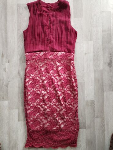 haljina sa visnjama: M (EU 38), color - Burgundy, Evening, Other sleeves