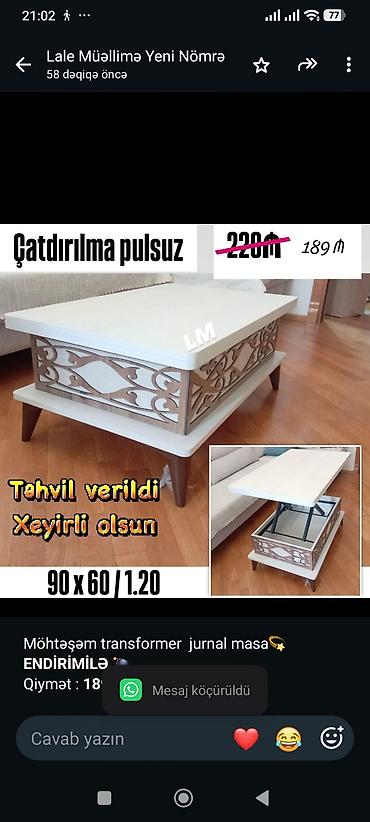 okey masası fiyatları: Möhtəşəm transformer jurnal masa💫 *ENDİRİMİLƏ* 💣 Qiymət : *189 ₼* — 1