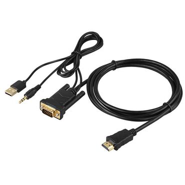 Другие аксессуары для компьютеров и ноутбуков: Кабель HDMI --- USB 2.0 + VGA + 3.5 Jack (male-male) 1.8 метра