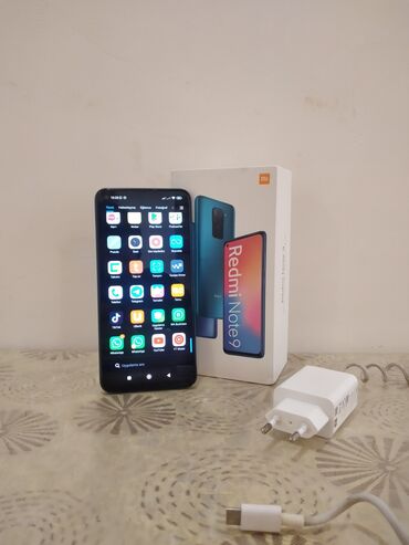 ikinci el telefon qiymetleri: Xiaomi Redmi Note 9, 64 GB, rəng - Yaşıl, 
 Zəmanət, Sensor, İki sim kartlı