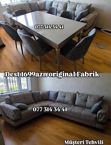 qədimi oturacaqlar: Yemək otağı və qonaq otağı üçün mebel dəsti Tərkibi: - Geniş mərmər — 1