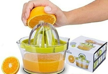 nar sixan satilir: 4-ü birinde limon ve portağal sıxan.Ölçü qabı ve rende kimi istifade