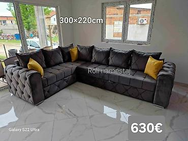 Ugaone garniture: Ugaona garnitura 300×220 cm - Prostrana L‑forma sa dubokim sedištima — 1