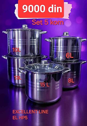Set Lonaca EL-HP5 Excellent Line - 9000 din Lonci od inoxa 18/10