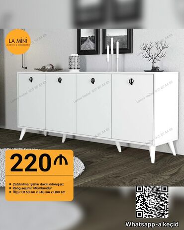 прихожая шкаф: Açılan, 4 qapılı Düz dolab, Servant