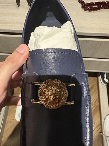 бордовые мужские мокасины: Məhsul: Kişi mokasinləri – Versace - Rəng: tünd göy (navy) - — 2