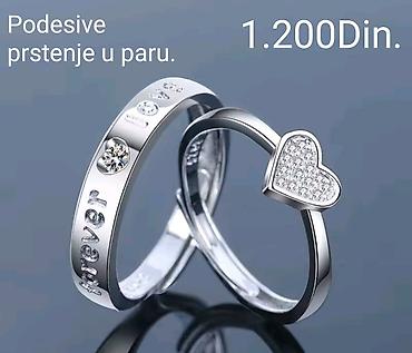 guma za kosu: Posrebrene podesivi prstenje u paru od hirurskog čelika sa žigom S925 — 1