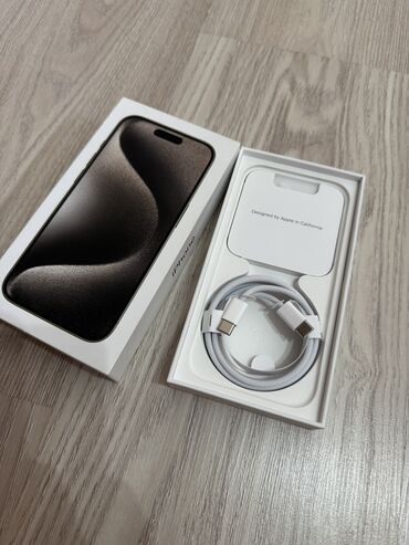 iphone копия: IPhone 15 Pro, Жаңы, 256 ГБ, Заряддоочу түзүлүш, Куту, 100 %