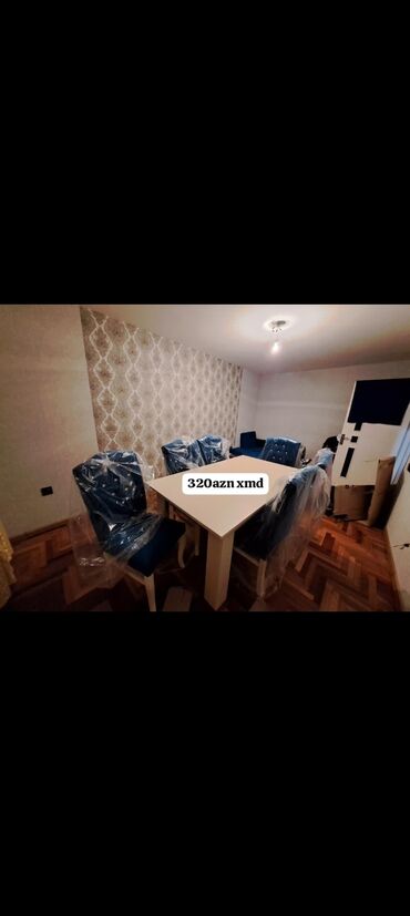 Masa və oturacaq dəstləri: Qonaq otağı üçün, Yeni, Açılmayan, Dördbucaq masa, 6 stul -da lalafo.az — 4 Masa və oturacaq dəstləri: Qonaq otağı üçün, Yeni, Açılmayan, Dördbucaq masa, 6 stul — 4