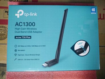 пассивное сетевое оборудование 6a: USB WiFi-адаптер TP-Link Archer T3U Plus, 802.11b/g/n 2,4 ГГц