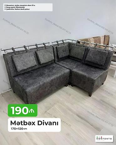 metbex kunc divani: Məhsul: Mətbəx divanı Ölçü: 170 × 120 sm Qiymət: 190 ₼ - Açılan — 1