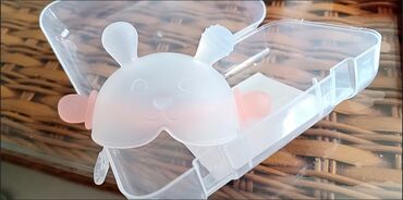 детская силиконовая посуда: Ультра мягкая силиконовая резинка виде зайчика для детских десен и