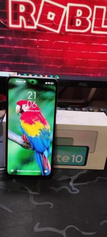 продажа смартфонов в бишкеке: Xiaomi, Redmi Note 10, Б/у, 64 ГБ, цвет - Белый, 2 SIM