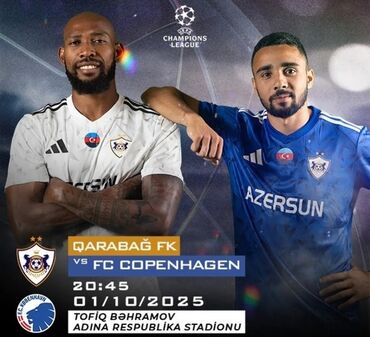 купить футбольную форму в баку: Qarabağ vs Kopenhagen oyununa şəxsi biletlər satılır, 1ci sektor 14cü