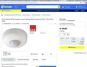 menta sadnice: B.E.G. Brück PD3 N1 C-AP – plafonski senzor pokreta 360°, nadgradni — 4