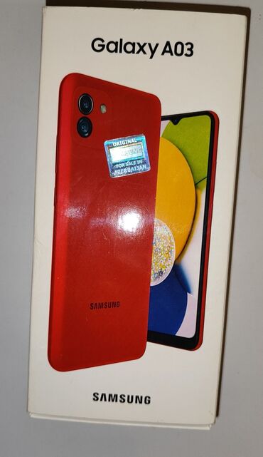 Samsung: Samsung Galaxy A03, 32 GB, rəng - Qırmızı, Sensor, İki sim kartlı