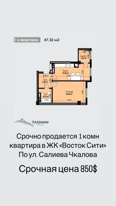 чкалова: 1 комната, 47 м², Элитка, 6 этаж