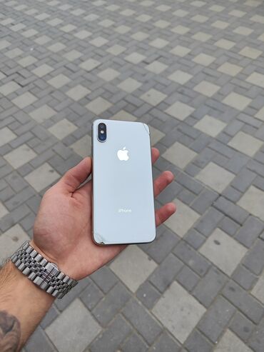 Apple iPhone: IPhone X, 64 GB, White Titanium, Face ID